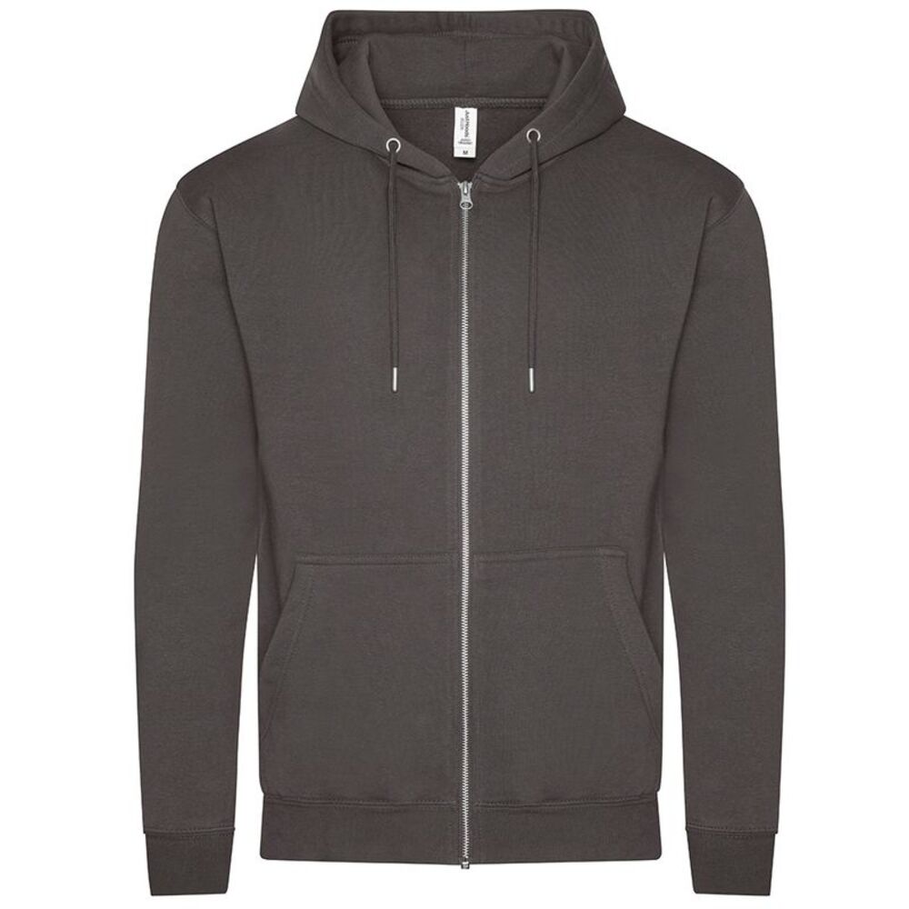 Awdis Mens Full Zip Hoodie / Charcoal